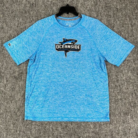 Oceanside Collegiate Academy Shirt Mens XL Blue Performance Landshark‎ Shark - Picture 1 of 8